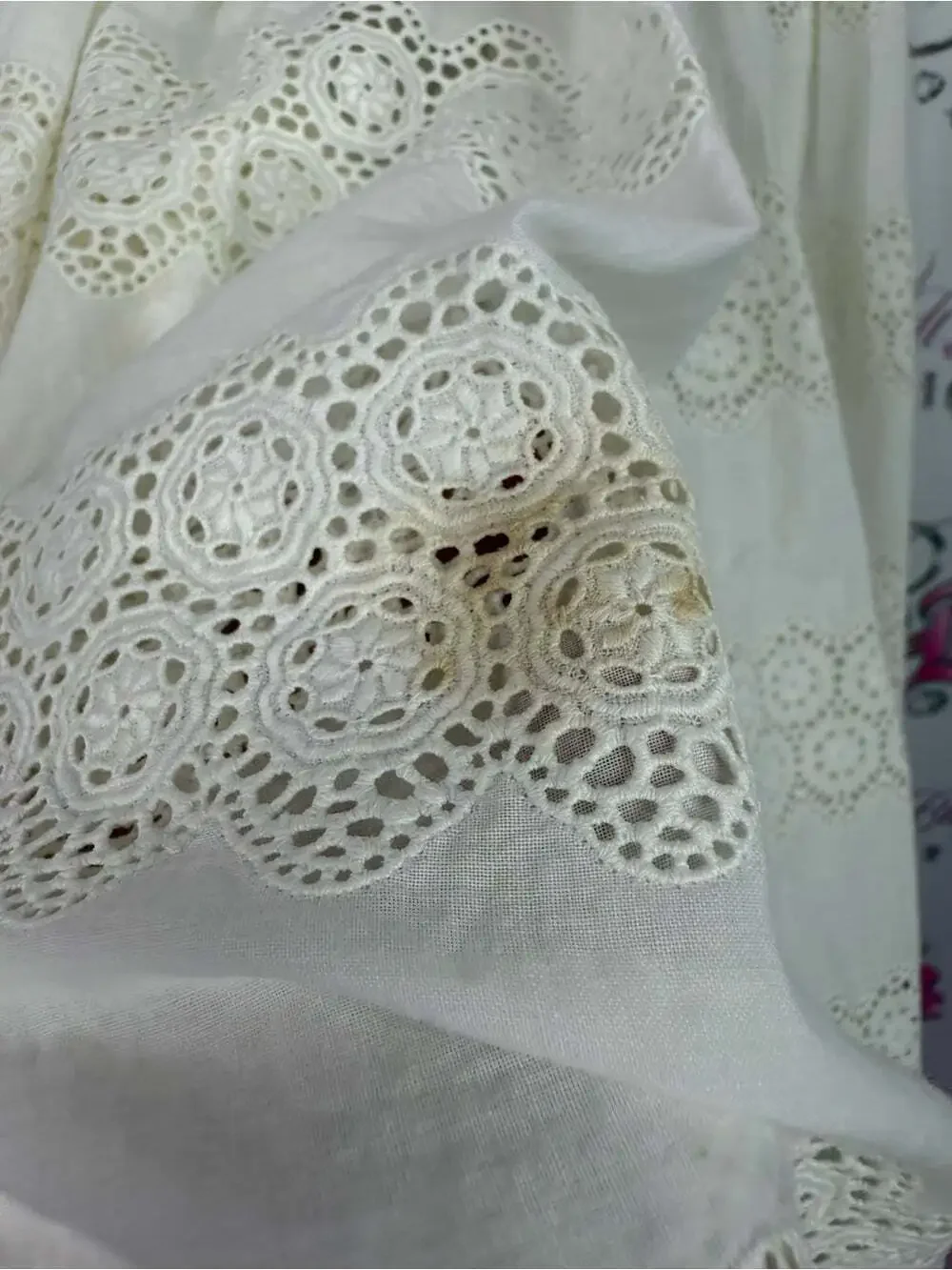 Dress Vintage  Cream Eyelet Dress